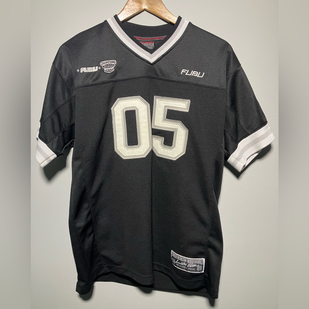 FUBU Black and White football Oakland Jersey Shirt youth Large or Womens small